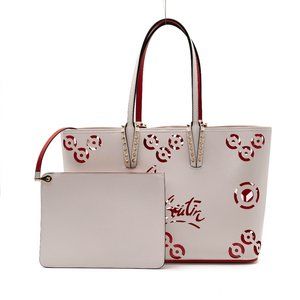 Christian Louboutin White and Red Tote Bag